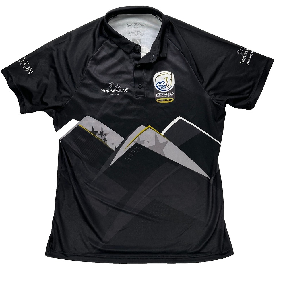 Horseware Ireland Polo Shirt Mens XXL Black FEI World Equestrian Games 2018